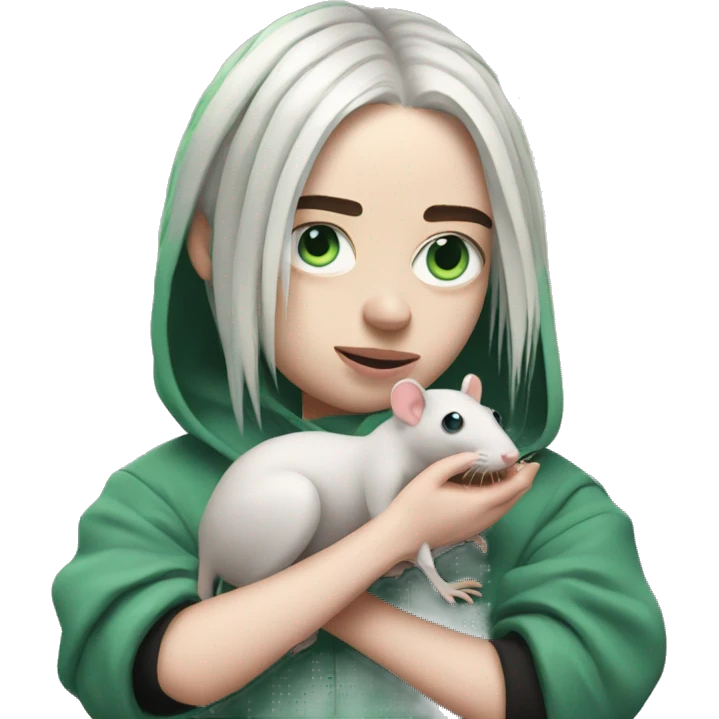 Billie eilish holding a rat emoji