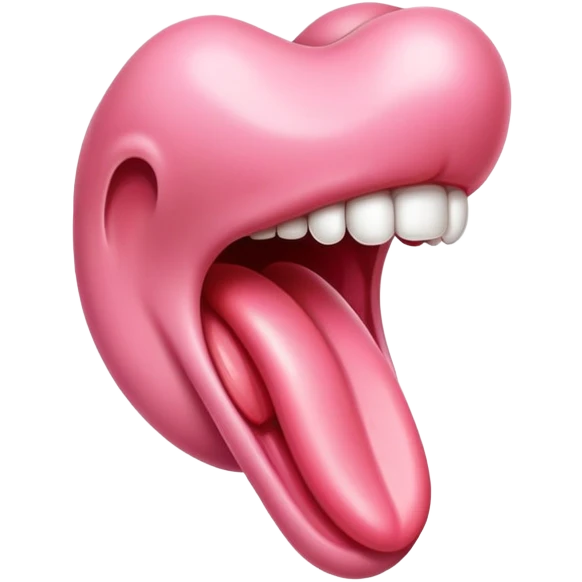 simple pink human tongue emoji