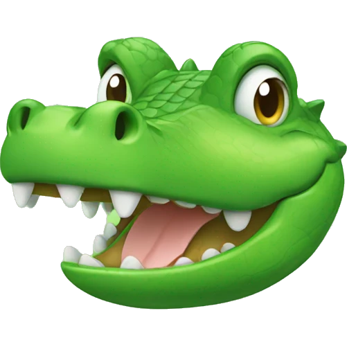 cute green crocodile head emoji