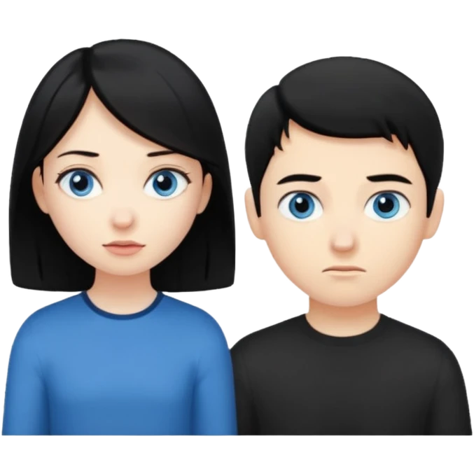 girl black hair ignore boy blond hair emoji