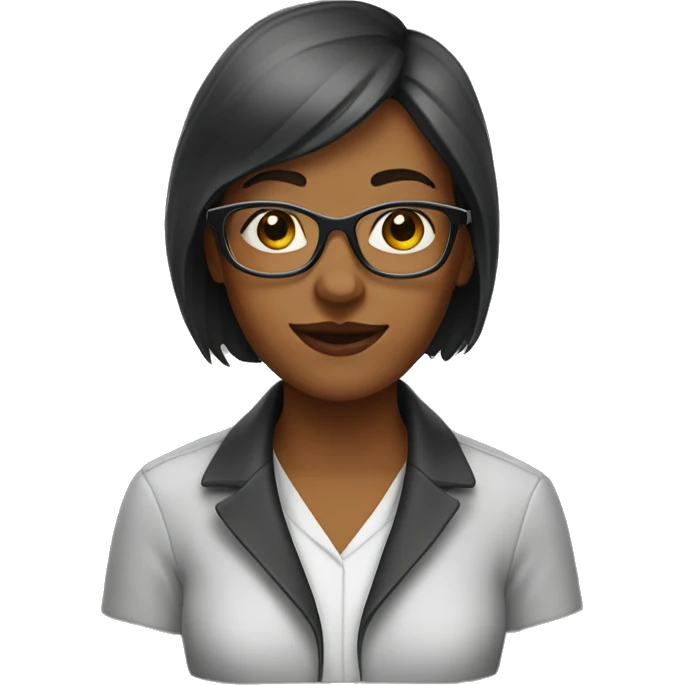 One woman wearing glass emoji