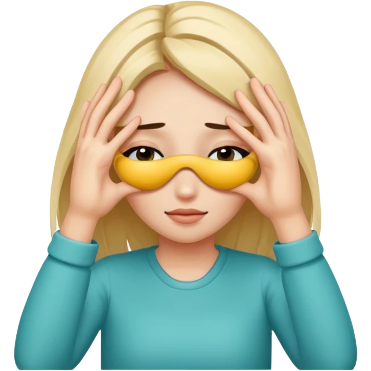 Girl covering her eyes with hands emoji