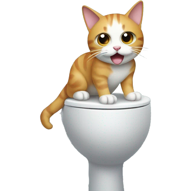 Cat surfing on a toilet  emoji
