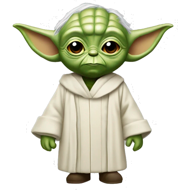 Yoda star wars con uniforme de la tienda IKEA de pie emoji