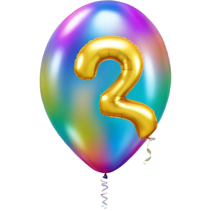 The number 30 helium balloon emoji