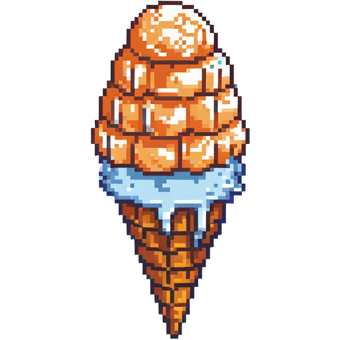 Peach ice cream scoop in a waffle cone emoji