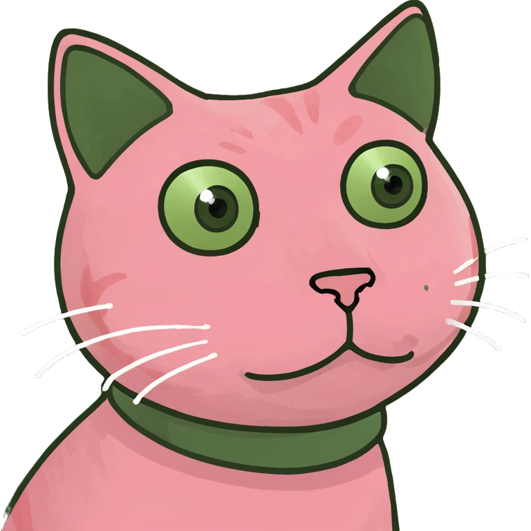 kawaii lady with pink cat emoji