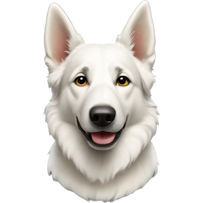 white shepherd dog facing forward  emoji