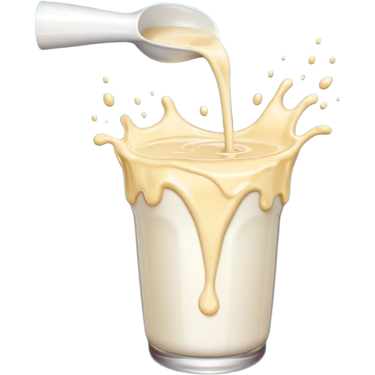 Emoji with milk flowing emoji