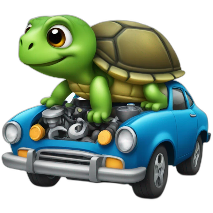 car Mechanic as a turtle emoji