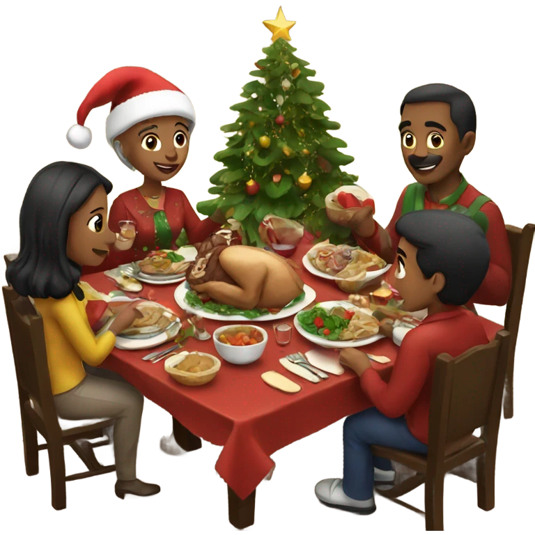 christmas family dinner emoji