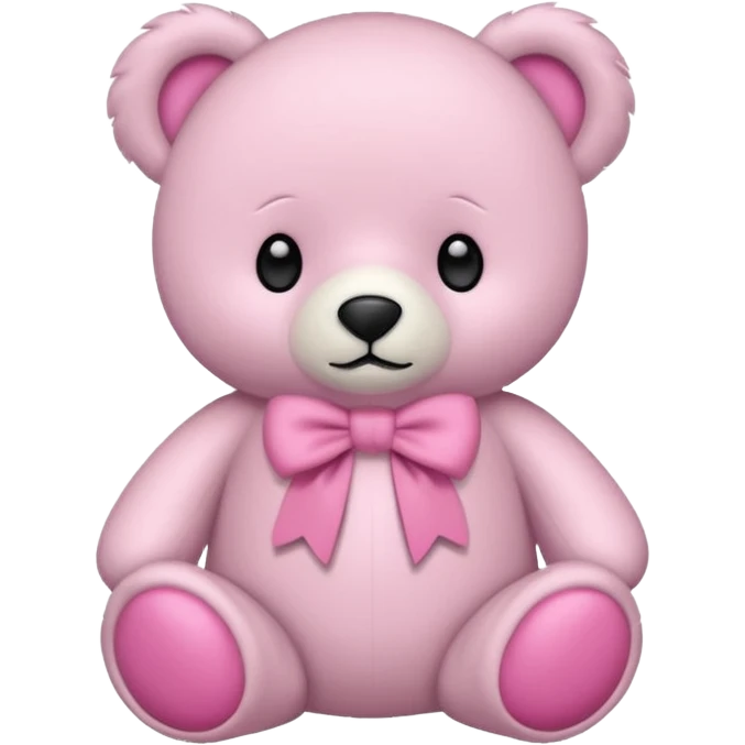Oso de peluche blanco Adorable con un lazo rosa emoji