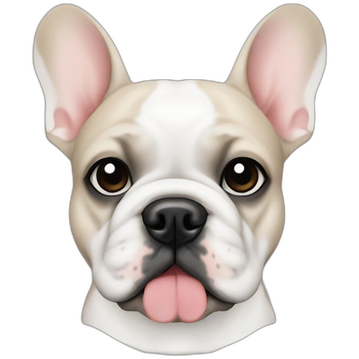 white frenchie bulldog with black dot on eye emoji