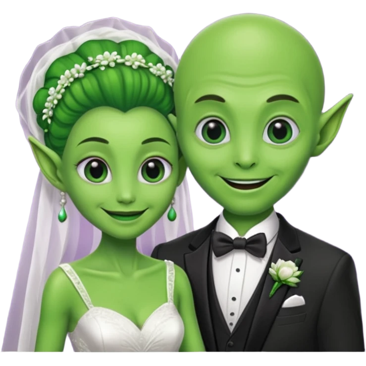 alien couple in wedding day emoji