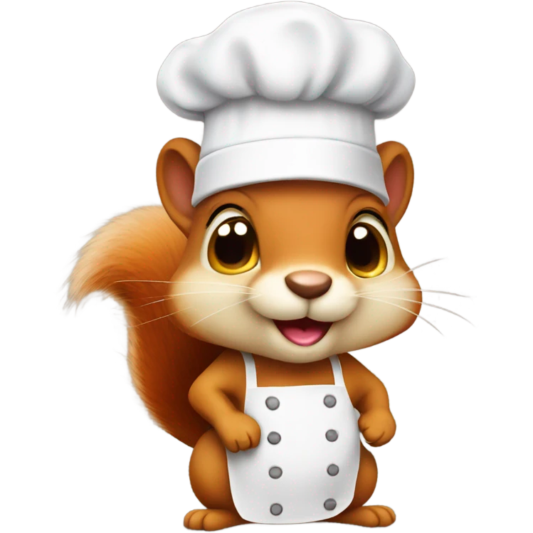 Cute squirrel with a chef hat emoji