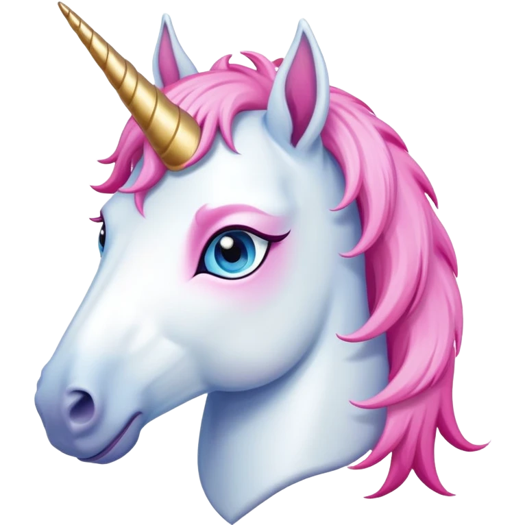 head of an anthropomorphised female unicorn horse, standard pose emoji