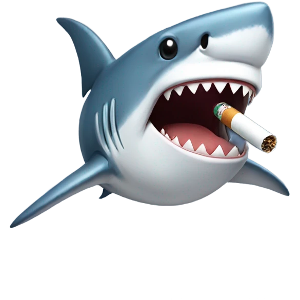A shark smoking  emoji