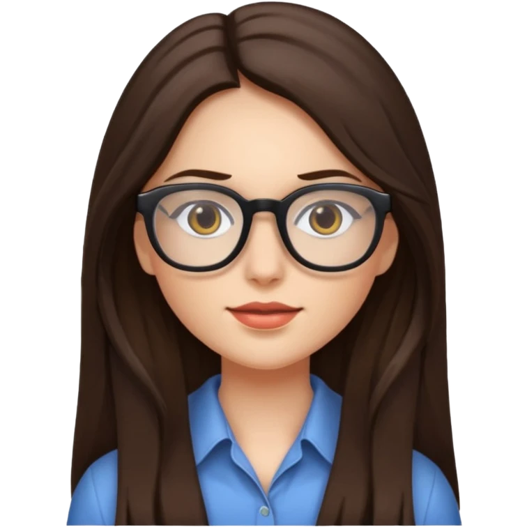 Hot brunette with long hair and glasses emoji