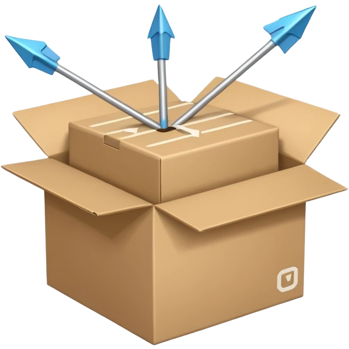 package box with arrows circling around it emoji