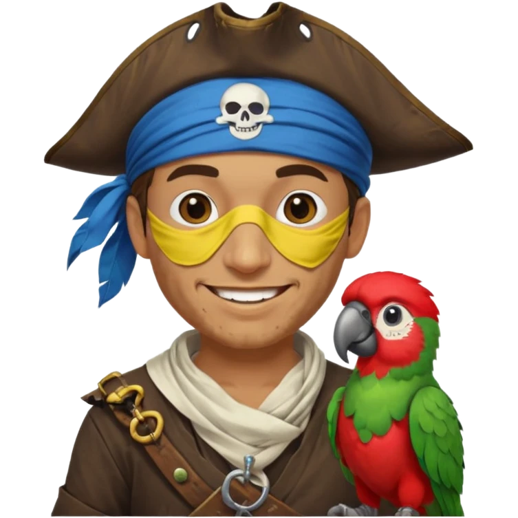 pirate and parrot emoji