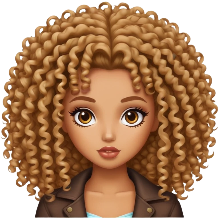 curly hair, pretty bratz baddie emoji