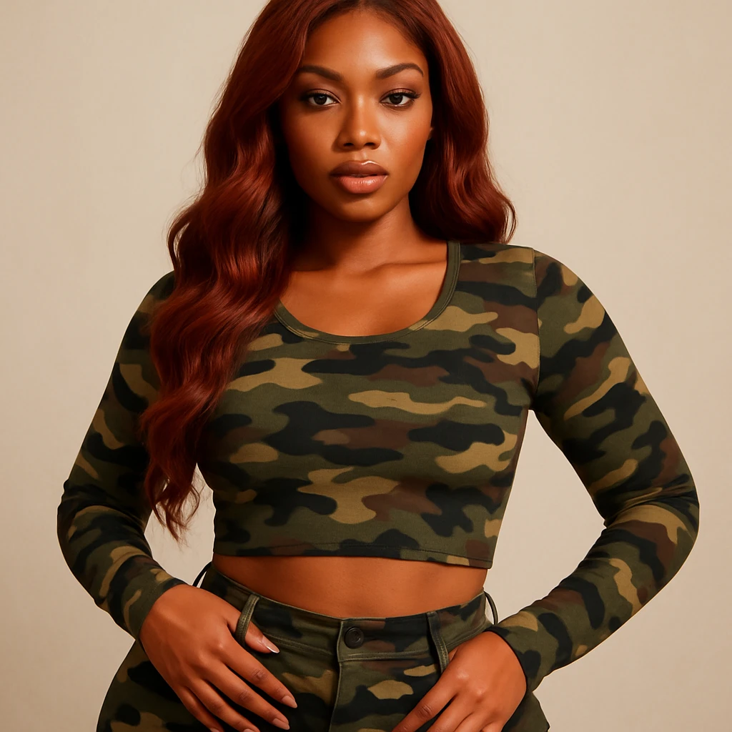 redbone baddie in camo emoji