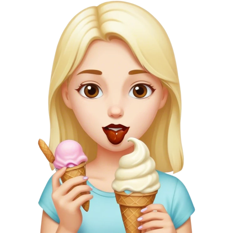 Girl getting ice cream emoji