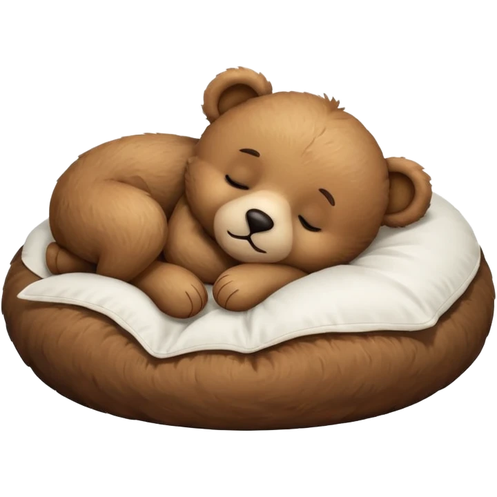 Cute teddy bear sleeping on a white pillow emoji