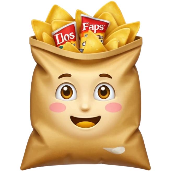 chips dans un paquet emoji