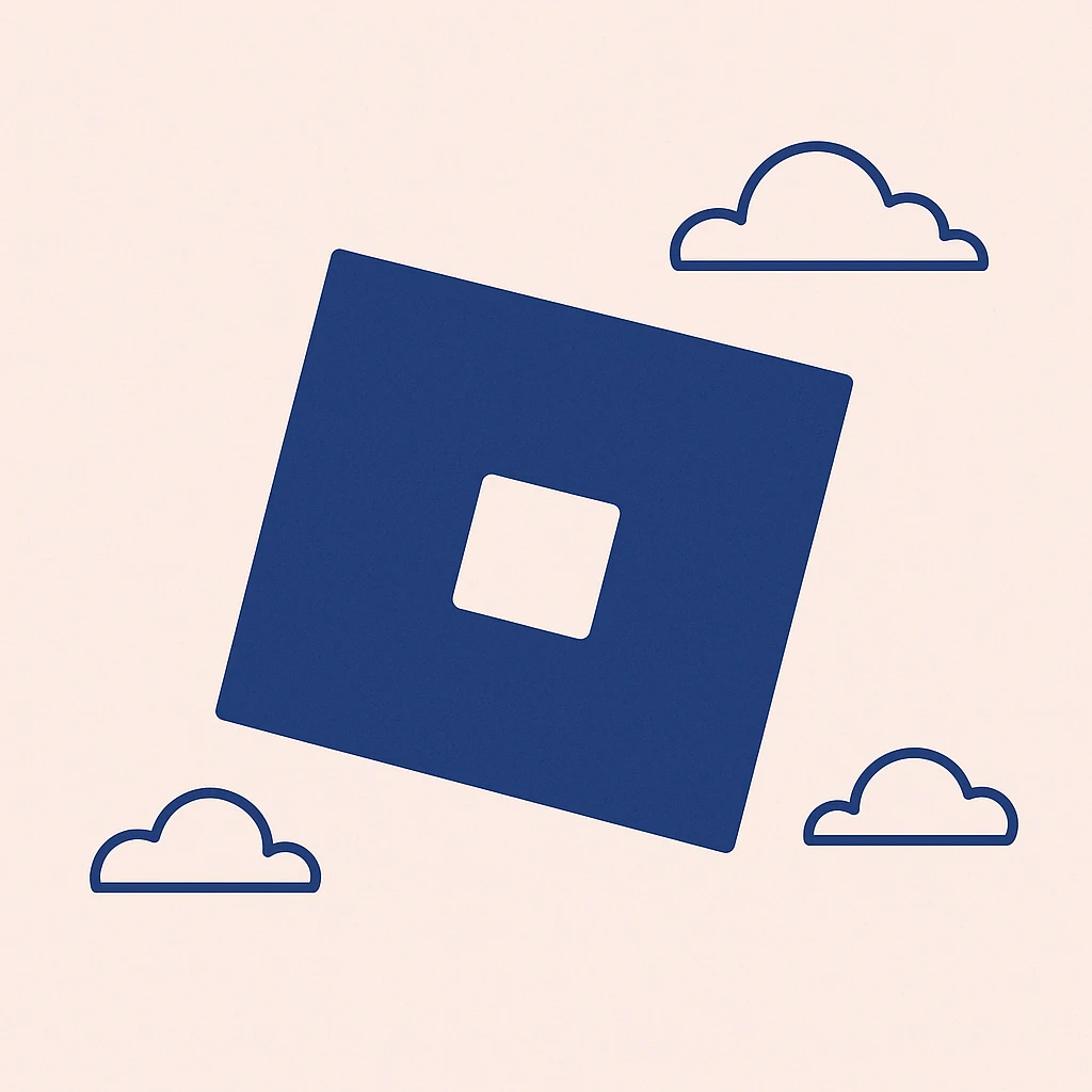 Update the image to the new Roblox logo, maintaining a modern icon style that is clean and simple with a flat blue color look. emoji
