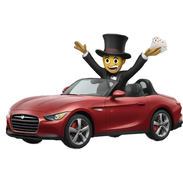 magician driving a car emoji