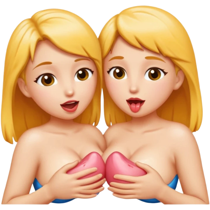Licking boobs emoji