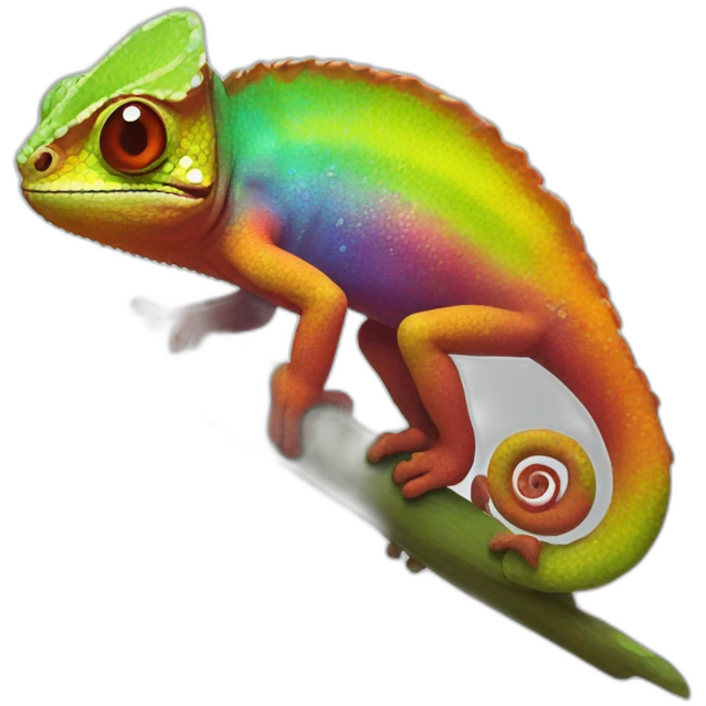raidbow chameleon with paint emoji