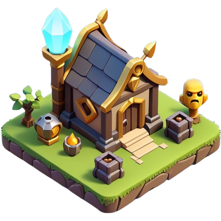 Clash of Clans aesthetic: Cinematic Playful 3D Isometric Scroll Emoji, rendered in a 3D vector-style similar to standard emojis with minimal shading and bold, simplified shapes. A compact, distinct form with signature details, softly glowing with a fantasy RPG magic charm. Simplified yet unmistakably iconic, highly detailed and consistent, glowing with a soft radiance and high shine. Stylized with a touch of heroic grandeur and a soft glowing outline, capturing the essence of a beloved gaming relic with a friendly, playful manner! emoji