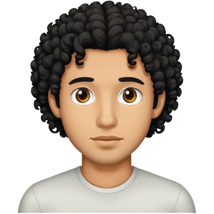 Guy with black curly hair emoji