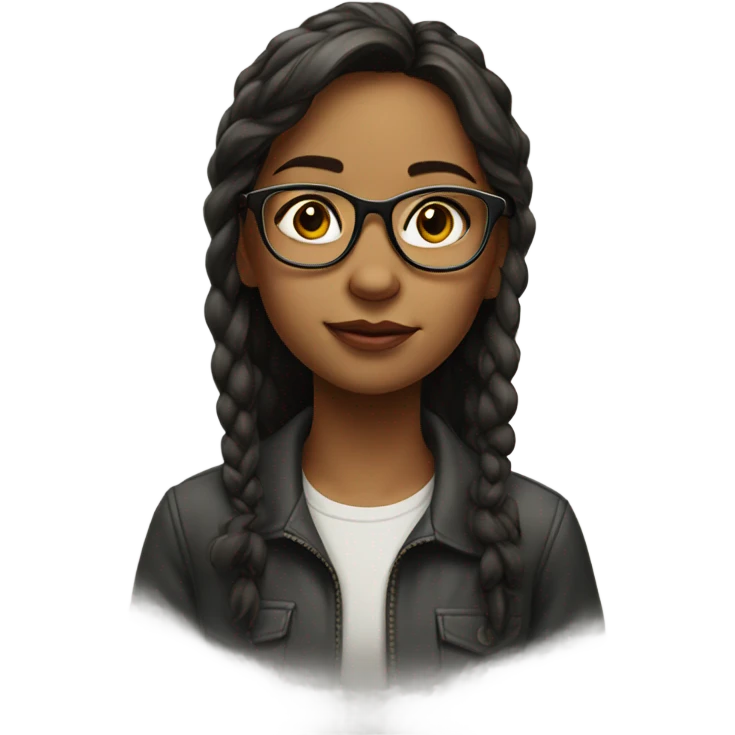 realistic portrait of girl with glasses emoji
