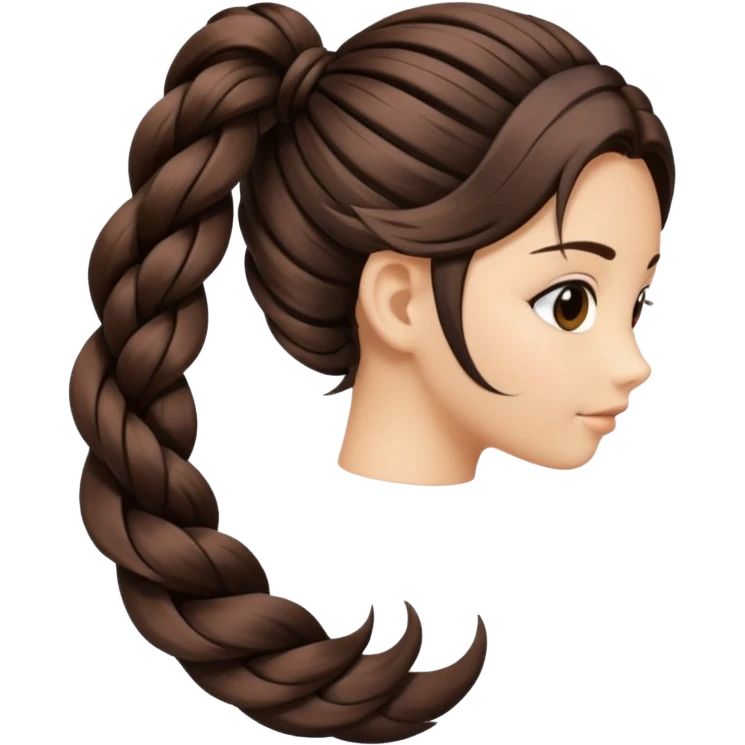 braided hair tail emoji