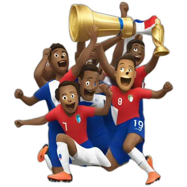 French soccer team win the World Cup  emoji