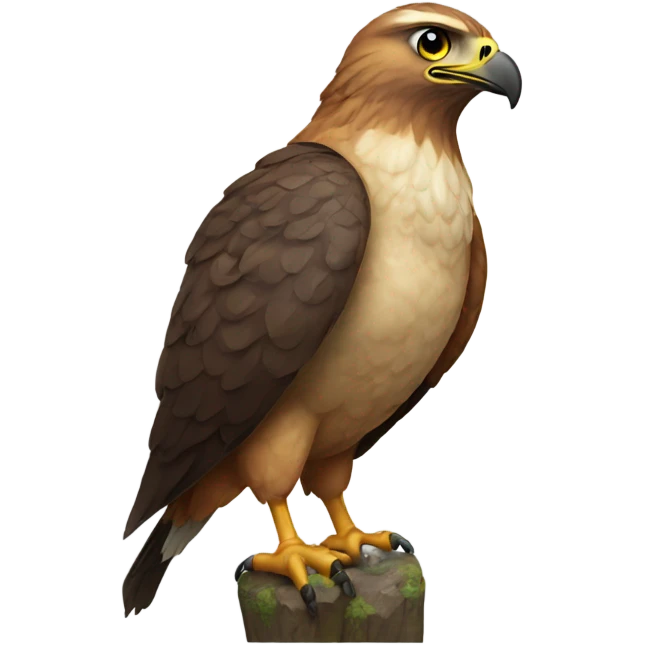 Hawk with a fat body and a massive beak emoji