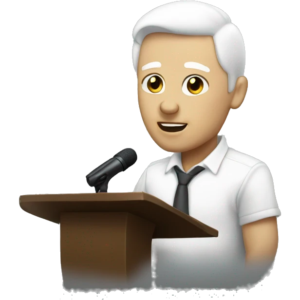 white peron making  a speech emoji