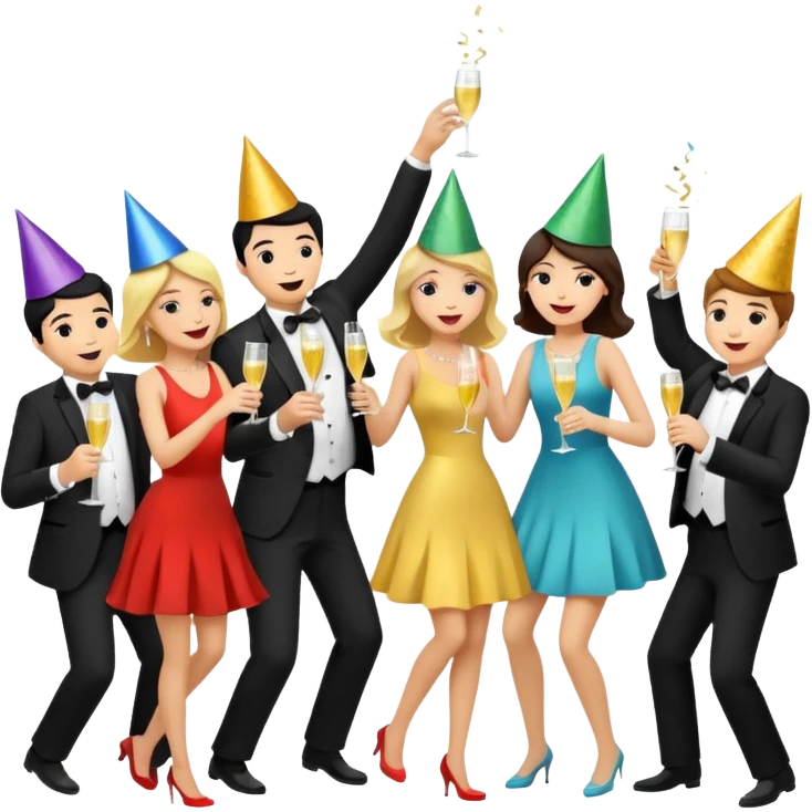 dancing party black  emoji