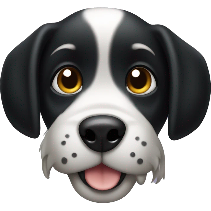 black dog puppy with foam emoji