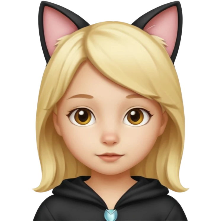 blonde girl kid in cat costume emoji
