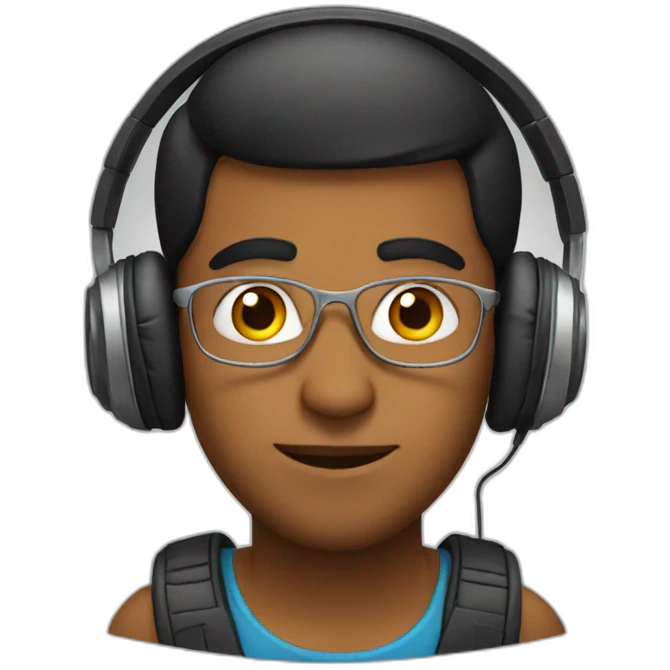 indian guy with headphones emoji