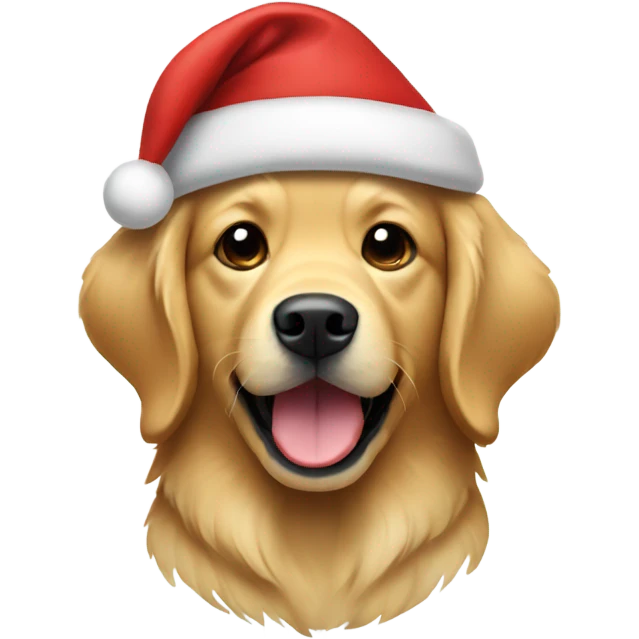 Golden retriever wearing a Santa hat  emoji