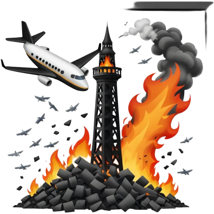 Uçak çarpan kule emoji