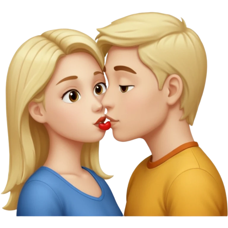 Girl kissing a boy emoji