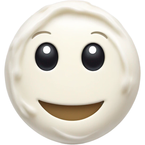 Smiley face with yogurt on it emoji