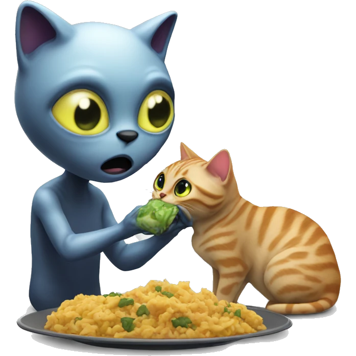 Alien eating cat emoji