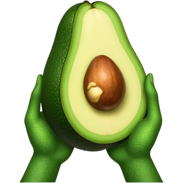 hands holding a big avocado emoji